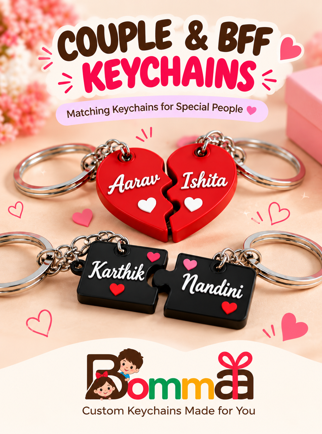 Custom Couple & BFF Keychains