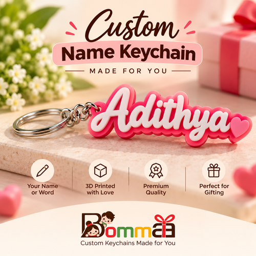Custom 3D Printed Name Keychain