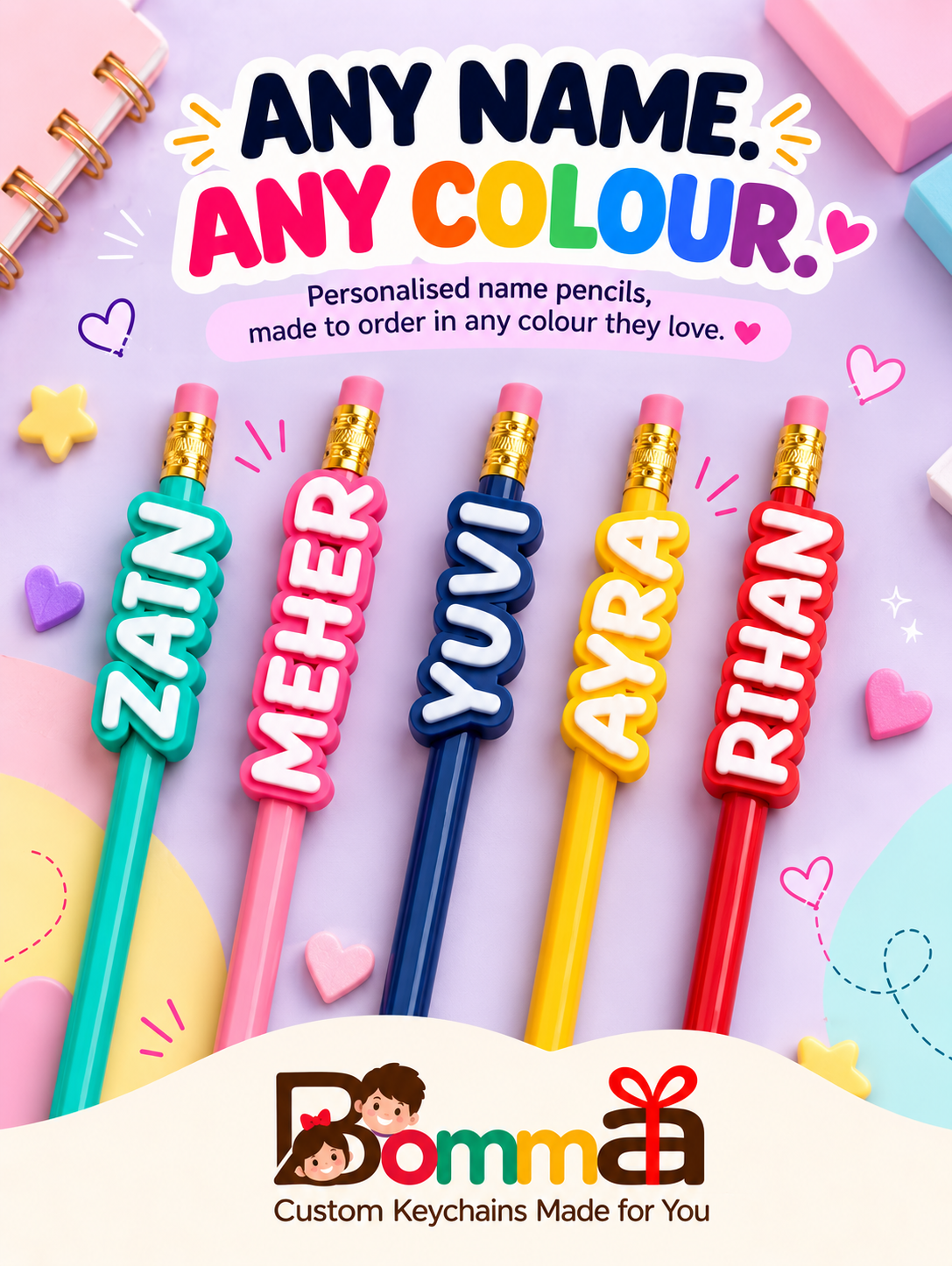 Personalised Name Pencils